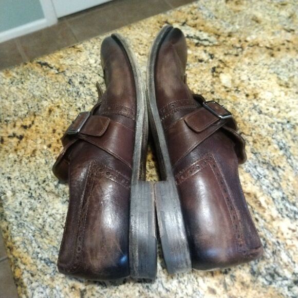 PRADA Brogue Leather Fringe Kiltie Perforated Monk Strap Oxfords Men's Sz 8.5 - Picture 4 of 12